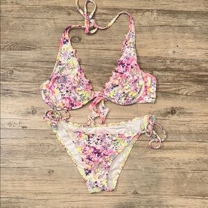 Victoria’s Secret Size S 34C Neon Splash Bikini Spring Summer